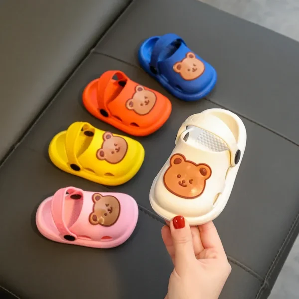 Two-Styles Baby Summer Shoes Cute Bear Baby Sandals Beach Bathroom Toddler Boys Girls Anti-slip Slippers Newborn Infant Sandals - Image 2