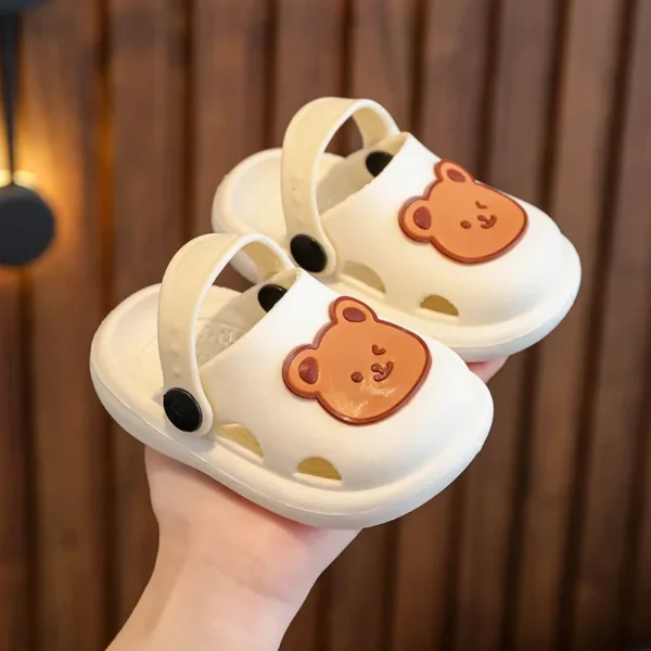 Two-Styles Baby Summer Shoes Cute Bear Baby Sandals Beach Bathroom Toddler Boys Girls Anti-slip Slippers Newborn Infant Sandals