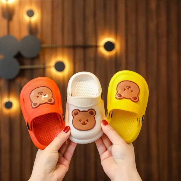 Two-Styles Baby Summer Shoes Cute Bear Baby Sandals Beach Bathroom Toddler Boys Girls Anti-slip Slippers Newborn Infant Sandals - Image 3