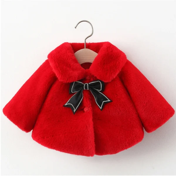 2024 New Winter Jacket For Baby Girl Clothes Fashion Christmas Princess Cloak Autumn Warm Faux Fur Girls Coat Plush Baby Outwear - Image 3