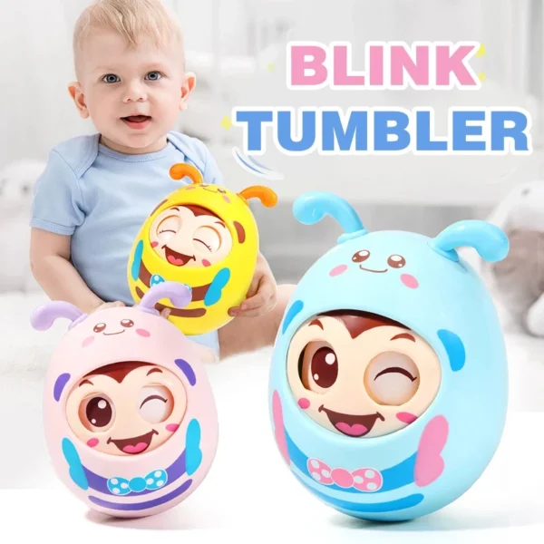 Baby 0-12 Months Toys Baby Tumbler Rattle Bell Teether Toy Blink Eyes Mobile Newborns Gift Infant Babies Interactive Toys - Image 2