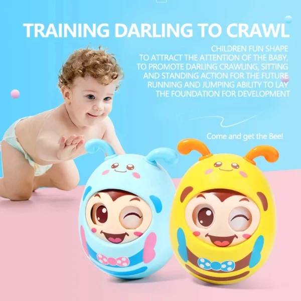 Baby 0-12 Months Toys Baby Tumbler Rattle Bell Teether Toy Blink Eyes Mobile Newborns Gift Infant Babies Interactive Toys - Image 4