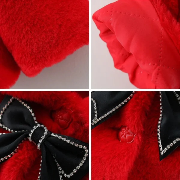 2024 New Winter Jacket For Baby Girl Clothes Fashion Christmas Princess Cloak Autumn Warm Faux Fur Girls Coat Plush Baby Outwear - Image 6